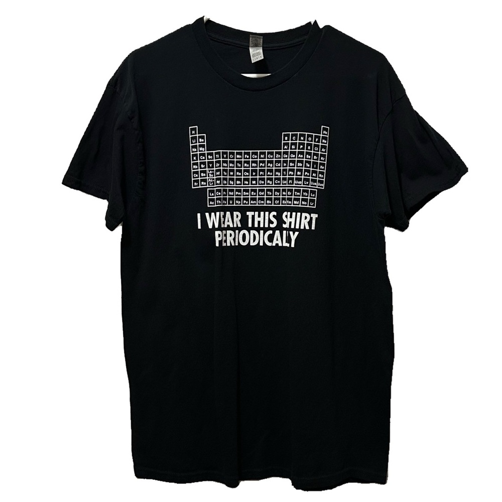 Science Humor T-Shirt Men’s Size Large Black Periodic Table Graphic